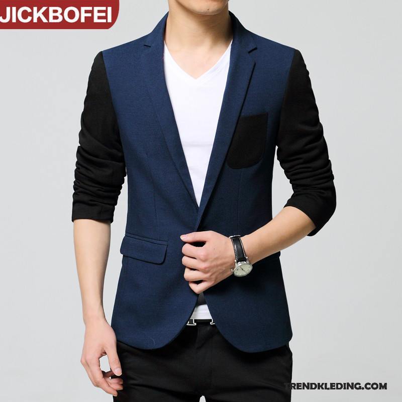 Blazer Heren Jas Casual Slim Fit Pak Mooi Jeugd Grijs